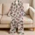 Cranberry Berry And Green Leaf Motif For Sweet Everyday Lounge Style Satin Pajamas Set - 5