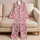 Pink Paw Motifs And Ivory Bones For Cozy Dog Lover Nights And Pet-Themed Gifting Satin Pajamas Set - 5
