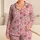 Pink Paw Motifs And Ivory Bones For Cozy Dog Lover Nights And Pet-Themed Gifting Satin Pajamas Set - 1