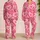 Rose Pink Tie-Dye Hearts for Cozy Weekend Lounging and Romantic Gift Giving Moments Satin Pajamas Set - 2