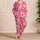 Rose Pink Tie-Dye Hearts for Cozy Weekend Lounging and Romantic Gift Giving Moments Satin Pajamas Set - 4