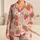 Strawberry And Ivory Flower Motif For Cheerful Everyday Lounging And Cozy Nights Satin Pajamas Set - 1