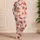 Strawberry And Ivory Flower Motif For Cheerful Everyday Lounging And Cozy Nights Satin Pajamas Set - 4