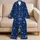 Cobalt Moon And Constellation Motifs For Cozy Stargazing Nights At Home Satin Pajamas Set - 5