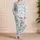 Watercolor Blue Wildflowers for Calm Spring Mornings and Romantic Weekend Lounging Satin Pajamas Set - 4