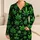 Emerald Botanical Leaves for Relaxed Lounge Evenings and Cozy Everyday Comfort at Home Satin Pajamas Set - 1