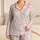 Pastel Wavy Stripes With Hearts And Stars For Cozy Weekend Lounging Satin Pajamas Set - 1