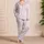Pastel Wavy Stripes With Hearts And Stars For Cozy Weekend Lounging Satin Pajamas Set - 4