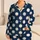 Navy And Ivory Polka Dots For Relaxed French-Inspired Lounging At Home For Women Satin Pajamas Set - N-YO3FVFSD