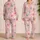 Pastel Cherry Blossom Plaid for Cozy Lounging and Relaxed Evenings at Home for Women Satin Pajamas Set - 2
