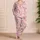 Pastel Tulips, Sweet Bows And Rose Blooms For Cozy Springtime Lounging Satin Pajamas Set - 4
