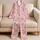 Pastel Tulips, Sweet Bows And Rose Blooms For Cozy Springtime Lounging Satin Pajamas Set - 5
