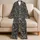 Black And Ivory Paisley Bandana Motifs for Cozy Weekend Lounging and Relaxed Evenings Satin Pajamas Set - 5