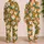 White Hibiscus And Teal Palm Leaves For Tropical Getaways And Relaxed Lounging Satin Pajamas Set - 2
