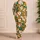 White Hibiscus And Teal Palm Leaves For Tropical Getaways And Relaxed Lounging Satin Pajamas Set - 4