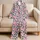 Black Leopard Spots and Fuchsia Hearts for Cozy Valentine Evenings and Relaxed Lounging Satin Pajamas Set - 5