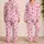 Fuchsia 67 Script Bow And Pink Stripes For Cozy Nights And Sweet Gift Giving Satin Pajamas Set - 2