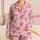 Fuchsia 67 Script Bow And Pink Stripes For Cozy Nights And Sweet Gift Giving Satin Pajamas Set - 1
