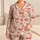 Red Cocktail Hearts and Martini Motifs for Cozy Girls’ Night In Gift Giving Satin Pajamas Set - 1