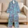 Vintage Aqua and Magenta Mandala Florals for Cozy Nights and Relaxed Evenings at Home Satin Pajamas Set - 5