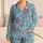 Vintage Aqua and Magenta Mandala Florals for Cozy Nights and Relaxed Evenings at Home Satin Pajamas Set - 1