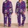 Colorful Heart-Eyed Skull Motifs for Playful Cozy Nights and Relaxed Home Lounging Satin Pajamas Set - 2