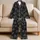 Minimal Sketch Cat Faces for Cozy Evenings and Whimsical Lounging, Gift for Her Satin Pajamas Set - 5