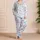 Pastel Paper Airplanes and Sweet Treats for Cheerful Cozy Days at Home Satin Pajamas Set - 4