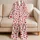 Red Heart and Love Lettering for Cozy Valentine's Evening at Home Relaxation Satin Pajamas Set - 5