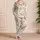 Watercolor Rabbit and Garden Blooms for Cozy Springtime Lounging Satin Pajamas Set - 4