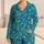 Turquoise Evil Eye Medallions for Serene Lounging and Cozy Evenings at Home Daily Satin Pajamas Set - 1