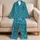 Turquoise Evil Eye Medallions for Serene Lounging and Cozy Evenings at Home Daily Satin Pajamas Set - 5