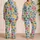 Pineapple Hibiscus And Palm Leaves For Relaxed Summer Beach Lounging And Getaways Satin Pajamas Set - 2