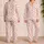 Blush Hearts And Ivory Stripes For Cozy Evenings And Relaxed Weekend Mornings At Home Satin Pajamas Set - 2