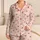Blush Hearts And Ivory Stripes For Cozy Evenings And Relaxed Weekend Mornings At Home Satin Pajamas Set - 1