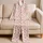 Blush Hearts And Ivory Stripes For Cozy Evenings And Relaxed Weekend Mornings At Home Satin Pajamas Set - 5