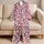 Blush Pink Leopard Spots and Bow Accents for Cozy Sweet-Edgy Giftable Evenings at Home Satin Pajamas Set - 5