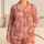 Coral Pink Palm Tree Stripes for Relaxed Tropical Beach Days and Getaways Satin Pajamas Set - 1
