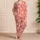 Coral Pink Palm Tree Stripes for Relaxed Tropical Beach Days and Getaways Satin Pajamas Set - 4