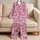 Soft Magenta Tigers for Cozy Lounge Evenings and Relaxed Weekend Mornings at Home Satin Pajamas Set - 5