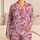 Soft Magenta Tigers for Cozy Lounge Evenings and Relaxed Weekend Mornings at Home Satin Pajamas Set - 1