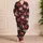 Pink Rose Blooms on Black for Romantic Evenings and Cozy Lounging Satin Pajamas Set - 4