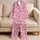 Hot Pink Seashells and Starfish for Coastal Bedtime and Relaxed Summer Getaways for Her Satin Pajamas Set - 5