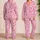 Hot Pink Seashells and Starfish for Coastal Bedtime and Relaxed Summer Getaways for Her Satin Pajamas Set - 2