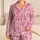 Hot Pink Seashells and Starfish for Coastal Bedtime and Relaxed Summer Getaways for Her Satin Pajamas Set - 1
