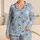 Powder Blue Ivory Stars for Cozy Nights and Relaxed Lounging at Home Satin Pajamas Set - 1