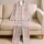 Pastel Pink Mint Plaid for Cozy Lounging and Relaxed Weekend Mornings Satin Pajamas Set - 5