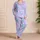 Pastel Pink Blue Marble Waves for Cozy Evening Lounging and Relaxed Weekend Comfort Satin Pajamas Set - 4