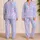 Pastel Pink Blue Marble Waves for Cozy Evening Lounging and Relaxed Weekend Comfort Satin Pajamas Set - 2