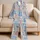 Blue And Pink Paisley Patchwork Charm For Relaxed Weekend Lounging At Home Gift Satin Pajamas Set - 5